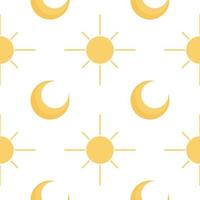 sun and moon seamless pattern vector