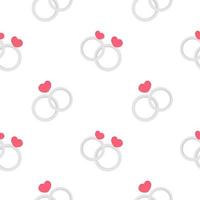 seamless pattern ring with heart decoration vector