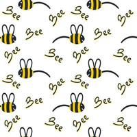 bee seamless pattern vector