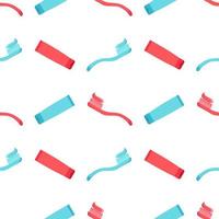 seamless pattern of toothbrush and toothpaste vector