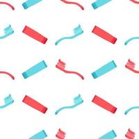 seamless pattern of toothbrush and toothpaste vector