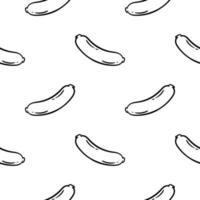 sausage hand drawn seamless pattern vector