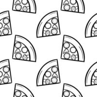 pizza hand drawn seamless pattern vector