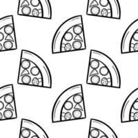 pizza hand drawn seamless pattern vector