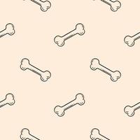 hand drawn seamless pattern of bones vector