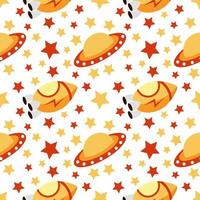 rocket and ufo seamless pattern vector