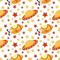 rocket and ufo seamless pattern vector