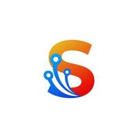 Initial Letter S Technology Logo Design Template Element vector