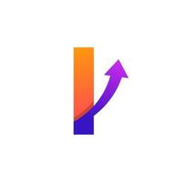 Initial Letter I Arrow Up Logo Symbol. Good for Company, Travel, Start up, Logistic and Graph Logos vector