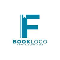 diseño del logotipo del libro f inicial de la letra. utilizable para logotipos de educación, negocios y construcción. elemento de plantilla de ideas de diseño de logotipo de vector plano