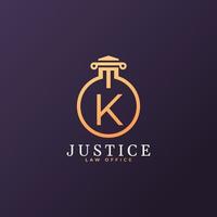 Law Firm Letter K Logo Design Template Element vector