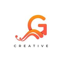 Corporation Initial G Letter Logo With Creative Swoosh Liquid Gradient Color, Vector Template Element