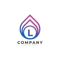 Initial Letter L with Oil and Gas Logo Design Inspiration vector