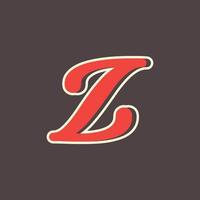 Retro Letter Z Logo in Vintage Western Style with Double Layer. Usable for Vector Font, Labels, Posters etc