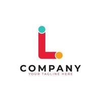 Creative Abstract Initial Letter L Logo. Colorful Rounded Line with Dots. Usable for Business and Branding Logos. Flat Vector Logo Design Ideas Template Element. Eps10 Vector