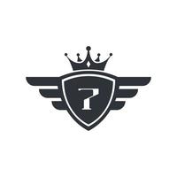 Number 7 Royal Sport Victory Emblem Logo Design Inspiration vector