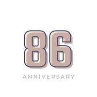 86 Year Anniversary Celebration Vector. Happy Anniversary Greeting Celebrates Template Design Illustration vector
