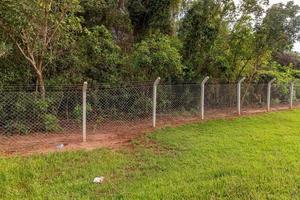 Fence with concrete posts and wire mesh photo