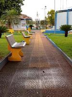 concrete benches in a square photo