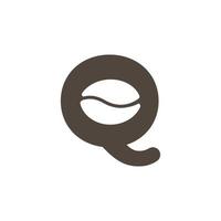 Coffee Shop Logo. Letter Q with Negative Space Coffee Icon Inside. Vector Design Template