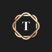 icono de logotipo de letra inicial t con elemento de vector de patrón