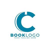 Letter Initial C Book Logo Design. Usable for Education, Business and Building Logos. Flat Vector Logo Design Ideas Template Element