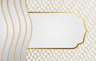minimalis islamic background with white and golden colour design vector