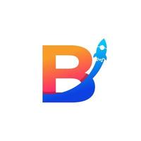 Initial Letter B with Rocket Logo Icon Symbol. Good for Company, Travel, Start up and Logistic Logos vector