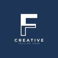 Creative Initial Letter F Logo Design. White Shape Circle Line Style. Usable for Business and Branding Logos. Flat Vector Logo Design Ideas Template Element.