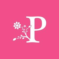 Letter P Linked Fancy Logogram Flower. Usable for Business and Nature Logos.