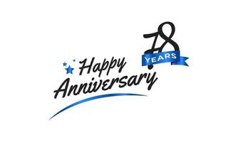Celebración del aniversario de 78 años con swoosh azul y símbolo de cinta azul. saludo de feliz aniversario celebra ilustración de diseño de plantilla vector