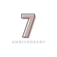 7 Year Anniversary Celebration Vector. Happy Anniversary Greeting Celebrates Template Design Illustration vector