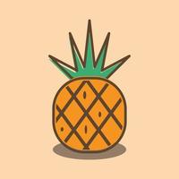 ilustración gráfica vectorial de piña de frutas, adecuada para el diseño con temas de frutas vector