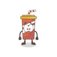 Illustration Vector Graphic Of Cute Fizzy Mascot Soft Drinks, Design Suitable For Mascot Drinks Or World Food Day