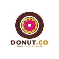 letra inicial o diseño de logotipo de donut dulce. logo para cafeterías, restaurantes, cafeterías, catering. vector