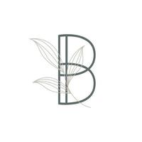 Initial Letter B Floral and Botanical Logo. Nature Leaf Feminine for Beauty Salon, Massage, Cosmetics or Spa Icon Symbol vector