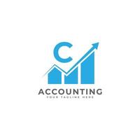 Initial Letter C Chart Bar Finance Logo Design Inspiration vector