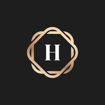 Initial Letter H Logo Icon with Pattern Vector Element