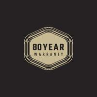 80 Year Anniversary Warranty Celebration with Golden Color for Celebration Event, Wedding, Greeting card, and Invitation Isolated on Black Background vector