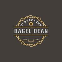 Rustic Retro Vintage Label Badge Letter B for Bagels Logo Design Inspiration vector