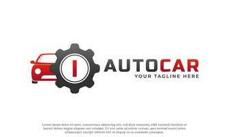 Letter I with Car Maintenance Vector. Concept Automotive Logo Design of Sports Vehicle. vector