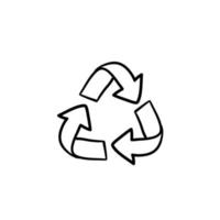 reciclaje, garabato, icono, símbolo, ilustración, aislado, blanco vector