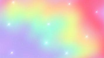 fondo mágico de hadas holográficas con malla de arco iris. estandarte del universo kawaii en colores de princesa. fondo degradado de fantasía con holograma foto