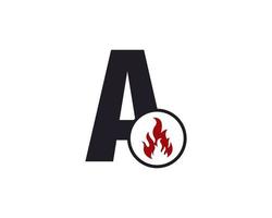 Initial Letter A with Flame Fire Logo Design Inspiration vector