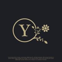 Circular Letter Y Monogram Luxury Logo Template Flourishes. Suitable for Natural, Eco, Jewelry, Fashion, Personal or Corporate Branding. vector