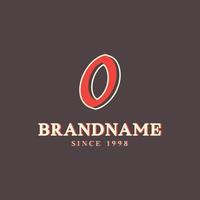 Retro Letter O Logo in Vintage Western Style with Double Layer. Usable for Vector Font, Labels, Posters etc