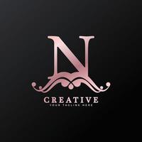 Luxury Logo Initial N Letter for Restaurant, Royalty, Boutique, Cafe, Hotel, Heraldic, Jewelry, Fashion and other vector illustration