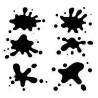 Vector set of doodle blots collection isolated on the white background