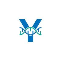 Initial Letter Y Genetic Dna Icon Logo Design Template Element. Biological Illustration vector