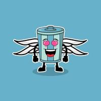 Illustration Vector Graphic Of Mascot Funny Garbage Can, Design Suitable For Mascot Hygiene